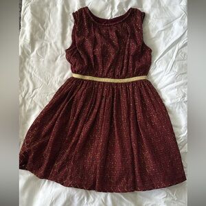 Cat & Jack Burgundy and Gold Formal Kids Dress
